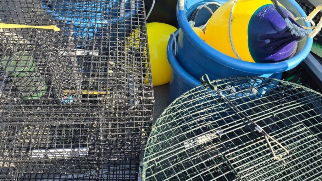 shrimping gear pots buckets buoys