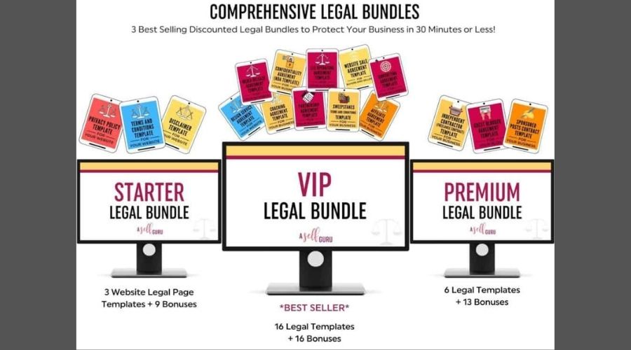 graphic showing legal bundles for website