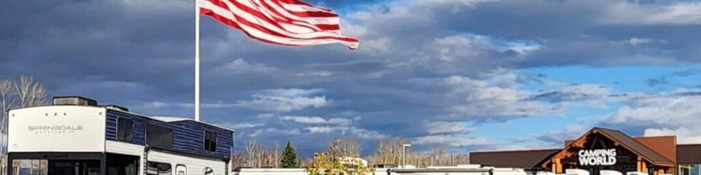 camping world rv dealership flag trailer