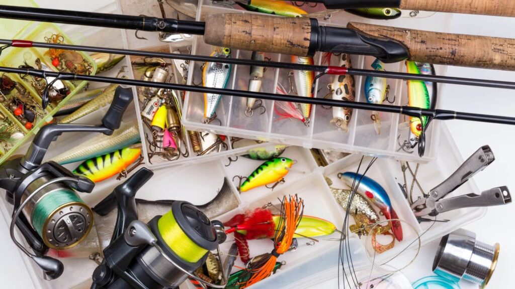 fishing poles lures