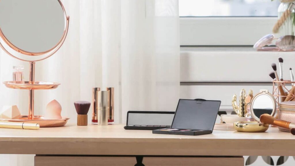 mirror makeup on counter